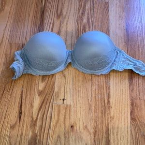 New never worn Pink by Victoria secret 32D strapless multi way push up bra gray